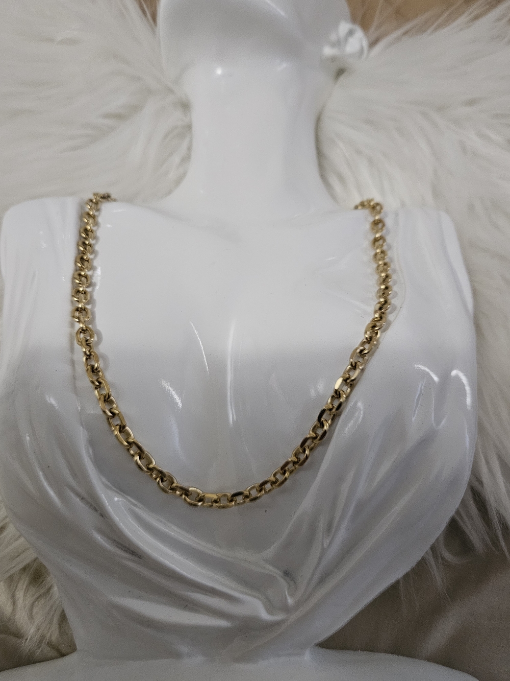 Classic Stainless Rolo Gold Chain Necklace for Women